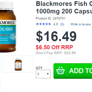 Blackmores Fish Oil 1000mg 200 Capsules