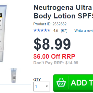 Neutrogena Ultra Sheer Dry-Touch Sunscreen Lotion SPF 50+ 85ml