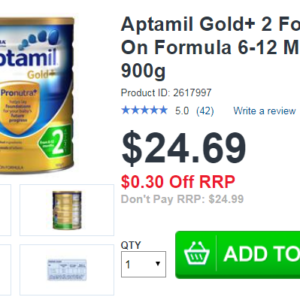 Aptamil Gold+ 2 Follow-On Formula 6-12 Months 900g