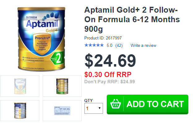 Aptamil Gold+ 2 Follow-On Formula 6-12 Months 900g Aptamil Gold+ 2 Follow-On Formula 6-12 Months 900g