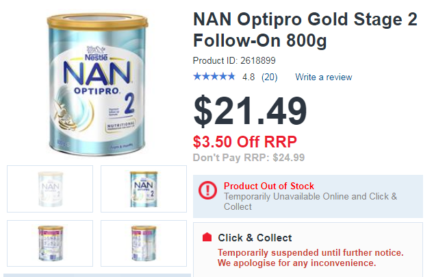 Sữa bột NAN Optipro Gold số 2 cho bé từ 6-12 tháng tuổi 800g