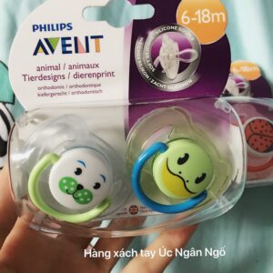 Núm ty giả PHILIPS AVENT hình thú cho bé từ 6 -18 tháng tuổi (Hộp 2 chiếc)