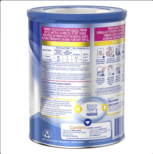 Sữa Nan Comfort Úc số 2 cho bé từ 6-12 tháng 800g
