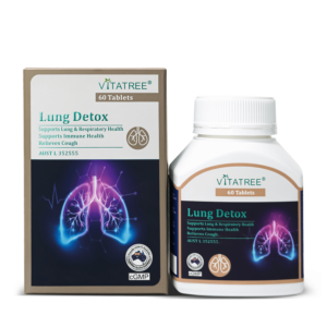 Viên uống thải độc phổi Vitatree Lung Detox 60 viên / Lung Care Herbs Of Gold, của Úc