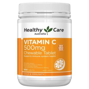 Viên nhai Vitamin C 500mg Healthy Care, hộp 500 viên Úc